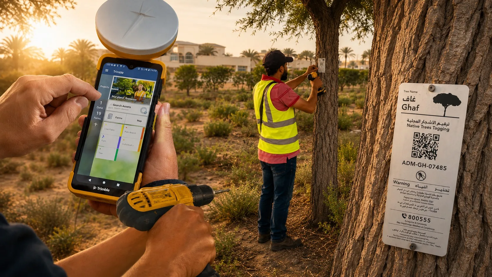 Ghaf tree tagging and GPS-based documentation